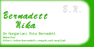 bernadett mika business card